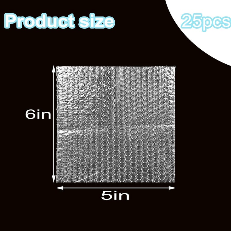 HANDRERLEE 25Pcs Clear Bubble Out Bag 5x6Inch Clear Bubble Pouches Wrap for Packing, Double Walled Cushioning Bags for Moving,Shopping and Extra Protecting Fragile Item - Image 2